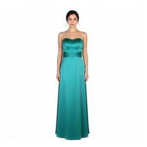 Alfred Angelo Strapless Green Maxi Bridesmaid Party Gown/Dress
